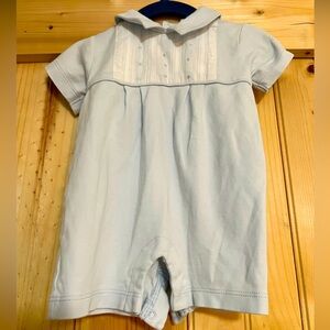 Kissy Kissy Blue and White Classic Bodysuit with Peter Pan Collar